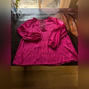 Lane Bryant Bright pink dress top